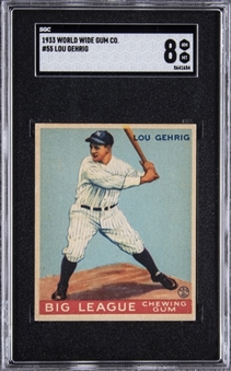 1933 V353 World Wide Gum Co. "Canadian Goudey" #55 Lou Gehrig – SGC NM-MT 8